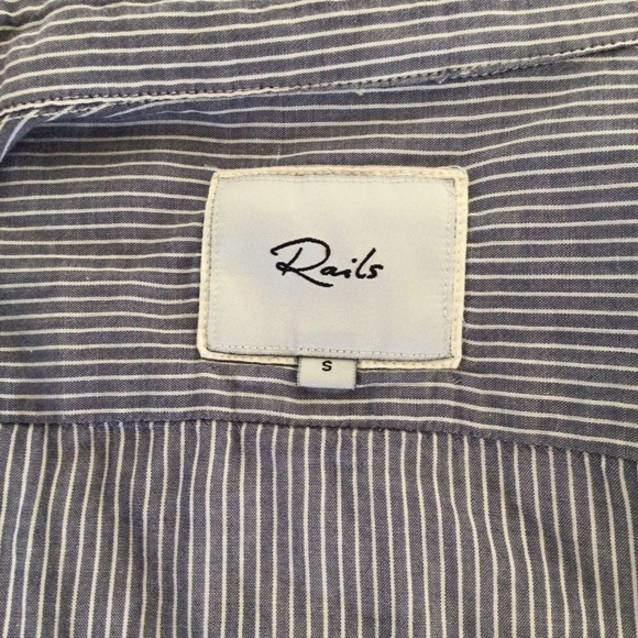 RAILS ELLA SLATE/WHITE PINSTRIPE BUTTON UP SHIRT WOMENS SIZE SMALL - Picture 6 of 13